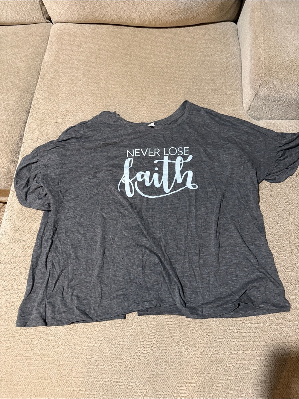Never Lose Faith Short Sleeve Tee - Charcoal Gray